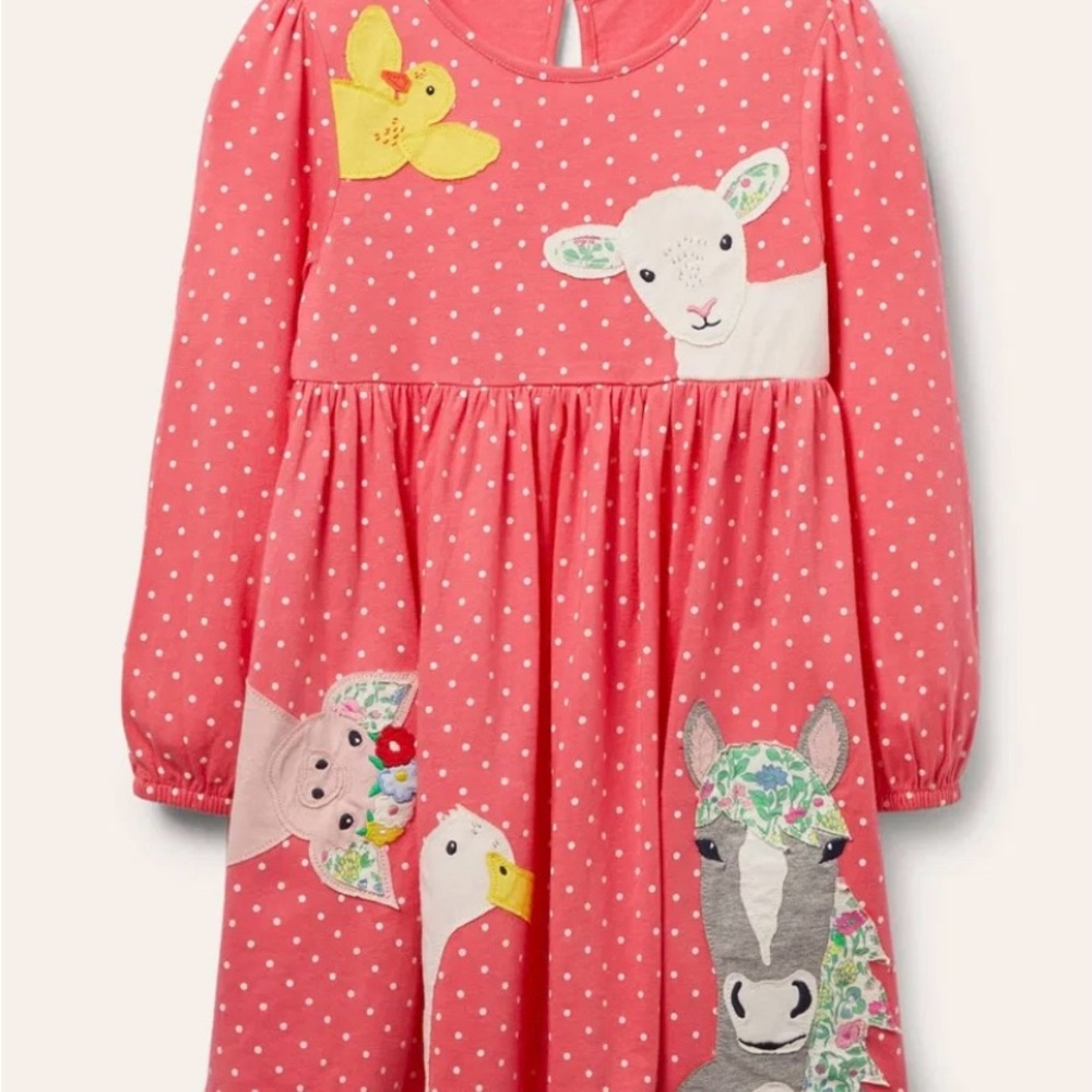 Mini Boden Pink Polka Dot Dress
